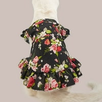 Delikatni cvjetni uzorak haljina za pse za pse i udobna ljetna kućna odjeća - slatka haljina za pse