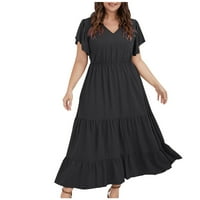 Patlollav Clearence Plus Veličina haljina za žene Ljeto Sunderesses Džepne haljine sa džepovima