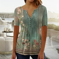 Proljetne košulje za žene plus veličine, dame Spring T majice kratki rukav vrhovi Dressy Dressy casual bluza