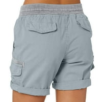 Dyfzdhu kratke hlače za žene teretne kratke hlače Ljeto omalovažavajuće šorc sa džepovima sive s