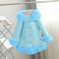 Toddler Baby Girl Warm Coat Kids Little's Dečji kaput Zimska topla faur kožna dugme dolje jakna s kapuljačom
