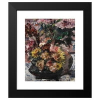 Lovis Corinth Crni moderni uokvireni muzej umjetnički print pod nazivom - Cvijeće u brončanom siru