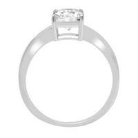 1. CT sjajan blistavo Clear Simulirani dijamant 18k bijeli zlatni pasijans prsten sz 7.25