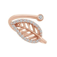 0. Carat Okrugli oblik bijeli prirodni dijamantski modni zaručnički prsten u 14K ružin zlatne prstene