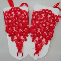 Par crveno bijelo bijelo bjelančeve rukavice od čipke cvjetni mladenci