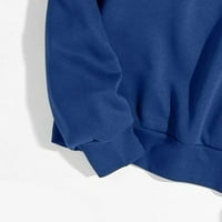 Kneelentne jesenske košulje za žene ženske majice dugih rukava posada majica Basic Tee vrhovi bluza, plavi m