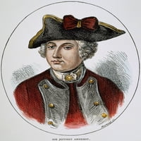 Jeffrey amherst, barun n. Engleski vojnik. Graviranje drveta, 19. vek. Poster Print by
