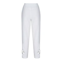 Kiplyki Clearence ženske joge hlače Ženska labava pamučna i posteljina džepa hlače hlače