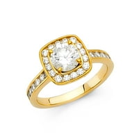 Jewels 14k žuti zlatni okrugli kubični cirkonijski CZ zaručničke prstene veličine 7.5