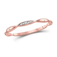 Jewels 10kt Rose Gold Womens Okrugli dijamantski konturi Spakirani prsten. CTTW