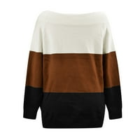 Zip džemper Ženske pulover Olive Ležerne prilike pulover Podudaranje sa ramena Glejtovi preveliki pulover