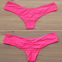 Leastforme Women Sexy Ruched Solid Color Bikini Donji kostimi HIPSTERS THONG BECKWEWEAR