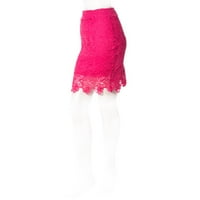 Veznog uzorka vruća ružičasta fuksija zaljubljena suknja sa olovkom sa malim rubom, mlađim malim