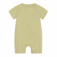 Dječji pamučni pamučni zipper ROMPER dojenčad Ljetni kratki rukav čvrsti sabirni sa odjećom --- zeleni