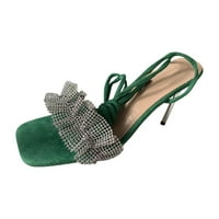 Peep potpetice za žene visoka peta Square Green