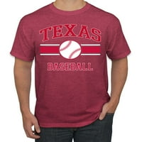 Divlji Bobby Grad Texas Baseball Fantasy Fan Sports Muška majica, Vintage Heather Crvena, 3x-velika