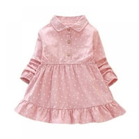 Dječja djevojaka Dot Ispis haljina s dugim rukavima Djeca Toddler Dot Print Princess haljina