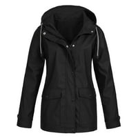 Ženska kaput jakna plus veličina Čvrsta kišna jakna Otvoreni kapuljač kapuljača vjetrootporna jakne