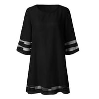 Poslovne haljine za ženske bluze o majicama Torp mrežasta mreža za haljinu rukav panel žene labava ženska