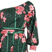 Hanzidakd ljetne haljine za žene elastične shrinke haljina kratka suknja Ljetni digitalni print Fluffy