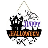 Halloween Drvena vrata Sighting Halloween Dekoracije Dobrodošli Znak za prednje vrata Drveni otisak