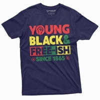 Mlada crna i slobodna iščeg juneteeste muške muške košuljene majice crna sloboda Dan zabave poklon Jubilee