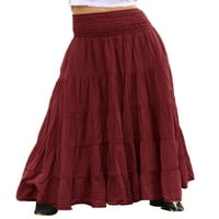 Ženska visoka struka A-line suknje Ležerne prilike sažedna maxi suknja