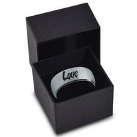 Volfram kappiranje ljubavne tipografije pisnog prstena za prsten za muškarce žene udobnost fit crna