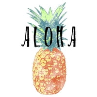 Djevojka je izgubila bogove aloha akvarel ananas grafički grafički tee bijeli medij