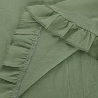 Osnovni vrhovi za žene casual okrugli vrat ruffle kratkih rukava ugodne bluze modne pamučne i posteljine