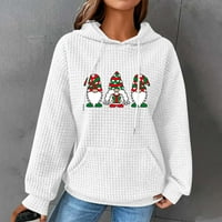 Ženska božićna s kapuljača sa kapuljačom modni trendi poklonici opuštena bluza s dugim rukavima Santa