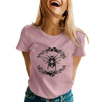 Ženske majice Lood Fit V izrez Ženska majica Ženske proljeće Ljetne pčele Štampani kratki rukav o vratu