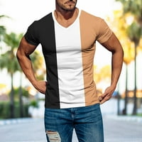 Muškarci Ležerne prilike T-majice Slim Fit Short rukavi Majice Pamuk mešana lagana V-izrez za slobodno