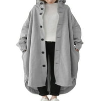 Glonme Hoodie jakna za žene casual zimski topli kaput dugačak maxi kardigan odjeća sive s