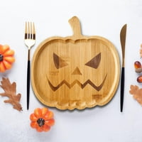Haykey Halloween Dekoracije Drvena bundeva Ghost ladica za ručavanje kuhinjskog paketa