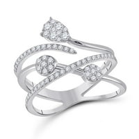 14k bijelo zlato okruglo Diamond apstraktno modni prsten cttw
