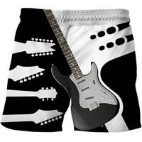 Cuoff Shorts Muška povremena kratke hlače za plažu Gitara Print Na plaži Kratke hlače Sivi XL poliester