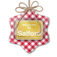 Ornament tiskani jedno oboren žuti put dobrodošli u Salford Božić Neonblond