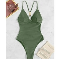 Lovskoo bikini setovi za žene Bikini kupaći kostim dva napunjena kupaći kostim za punjenje plaža zelena