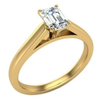 Dijamantni zaručnički prsten za žene smaragdni pasijans 4-prong gia certificirani 0. karat 14k zlato