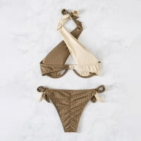 Aaiyomet bikini setovi za žene Ženske rebraste srušene kupaći kostimi za kupaći kostimi za kupaće kostim,