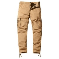 Wozhidaoke teretni pantalone za muškarce Muške labave ležerne multi džepne ravno pune boje vanjske kombinezone