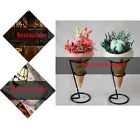 Crni željeznog sladoleda držač cupcake konus stalak za prikaz snježnih konusa suši ručne kotrljače kokice