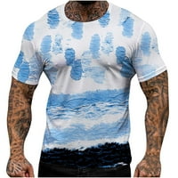 Muška vještina Muška modna casual Sportska plaža Okrugli vrat Kratki rukav Top majica Workout Majice za muškarce, plavo, l