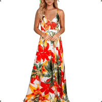 Ženska haljina boemska cvjetna vučna haljina duga haljina