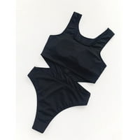 Žene kupaćih kostima dqueduo Žene Jednodijelni okrugli vrat Čvrsti bikini push-up kupaći kostimi kupaći