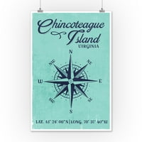 Ostrvo Chincoteague, Virginia, dugačak. i lat., Dizajn kompasa