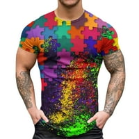 Muška majica Muškarci Ležerne prilike Moda 3D tiskani Tanka okrugla vrat majica Top bluza s kratkim