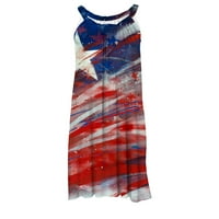 Odeerbi 4. jula Patriotska haljina za patriotsku haljinu za žene Ležerne prilike za prazanje Mini haljina
