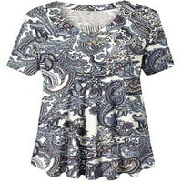 Colisha Leopard bluza za žene plus veličine Tunika Ležerne prilike ljetne plaže Majice kratki rukav